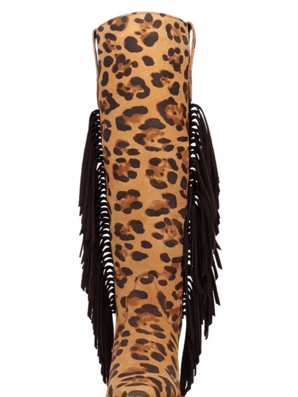 Dingo Leopard Print Fringe Cowgirl Western Boot - Picture 6 of 12